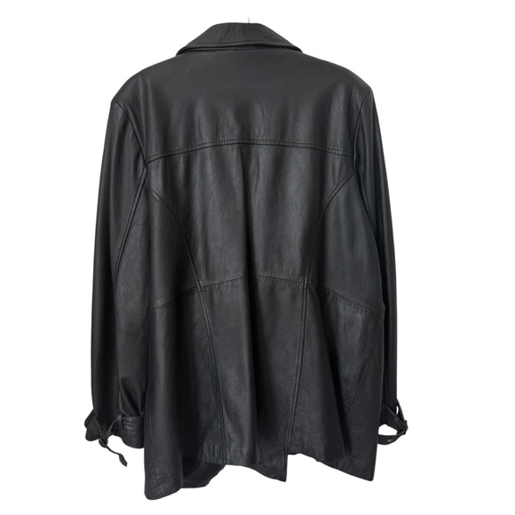 Lane‎ Bryant leather double breasted jacket black - Picture 2 of 8